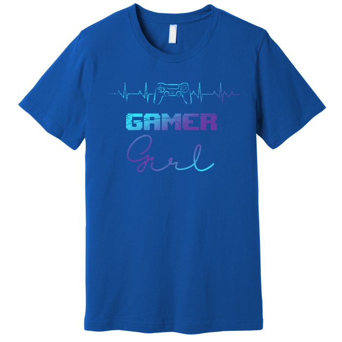 Gamer Heartbeat Video Games Controller Gaming Gift Premium T-Shirt