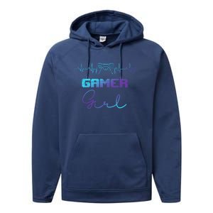 Gamer Heartbeat Video Games Controller Gaming Gift Performance Fleece Hoodie