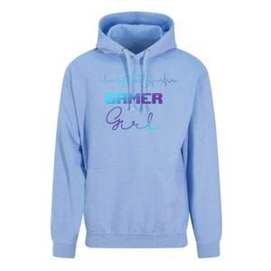 Gamer Heartbeat Video Games Controller Gaming Gift Unisex Surf Hoodie