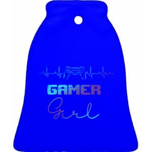 Gamer Heartbeat Video Games Controller Gaming Gift Ceramic Bell Ornament