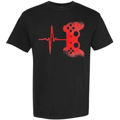 Gamer Heartbeat Video Games Gaming Garment-Dyed Heavyweight T-Shirt