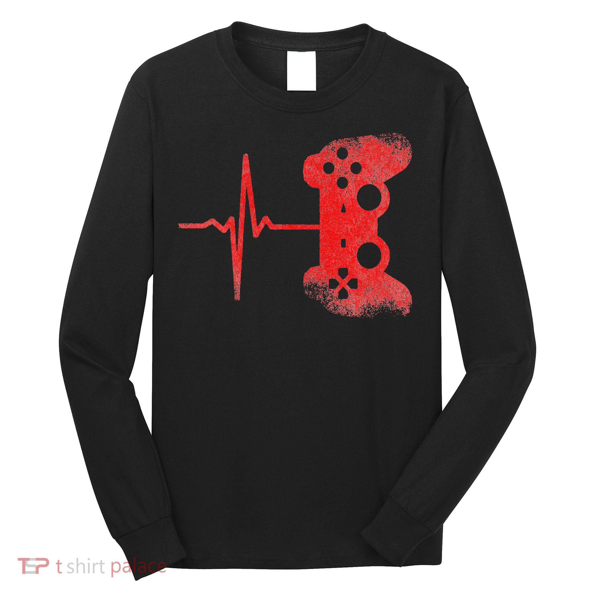 Gamer Heartbeat Video Games Gaming Long Sleeve Shirt