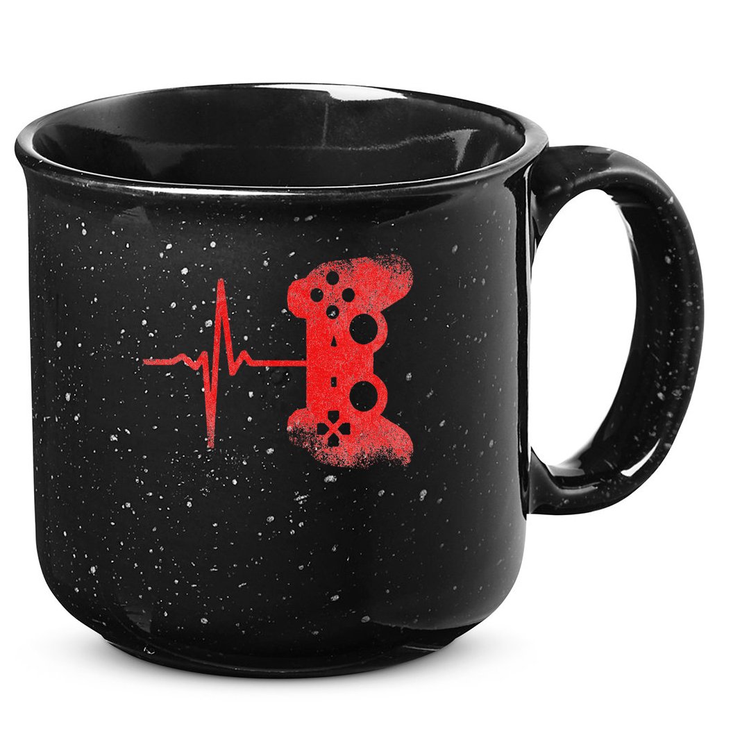 Gamer Heartbeat Video Games Gaming 15oz Campfire Ceramic Mug