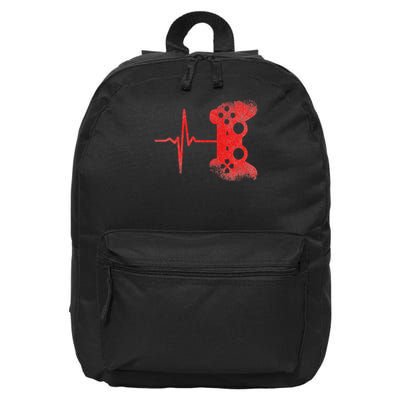 Gamer Heartbeat Video Games Gaming 16 in Basic Backpack