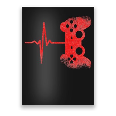 Gamer Heartbeat Video Games Gaming Poster
