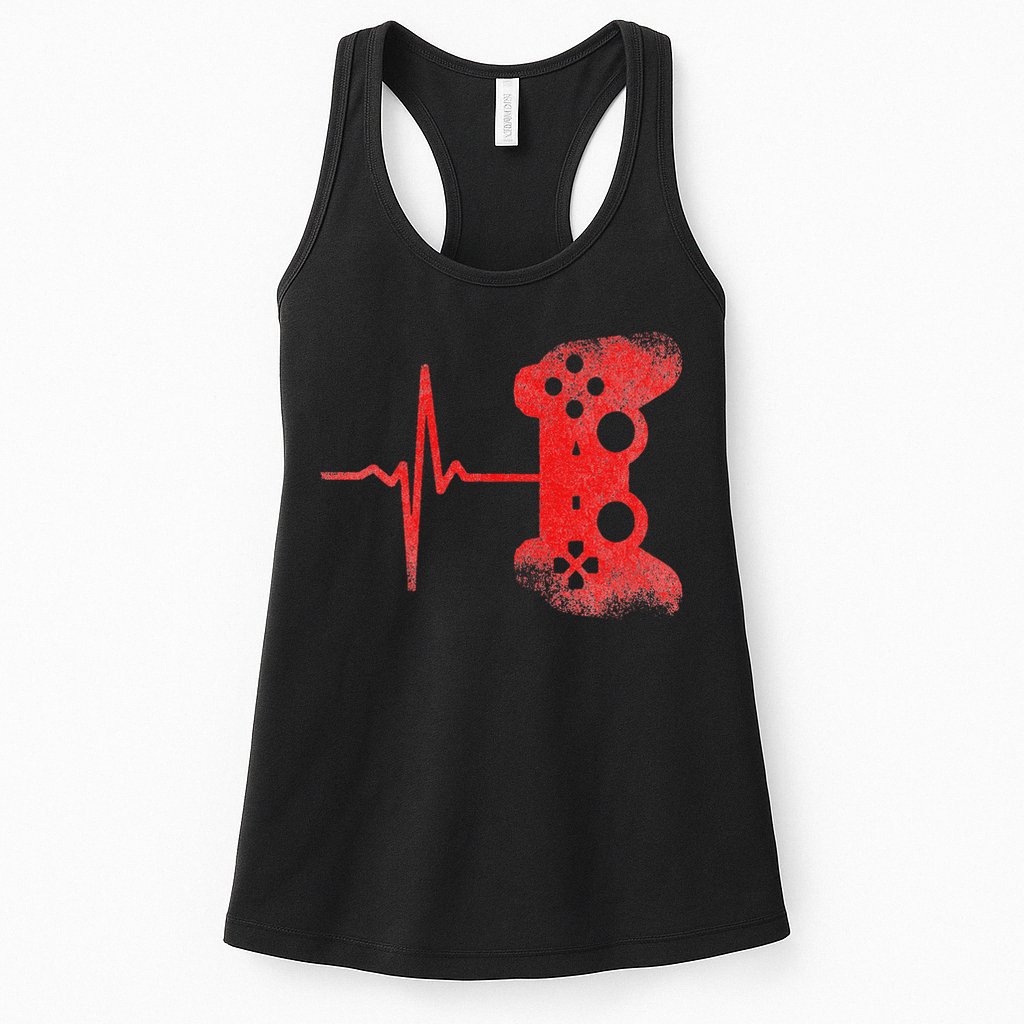 Gamer Heartbeat Video Games Gaming Womens Tank Top