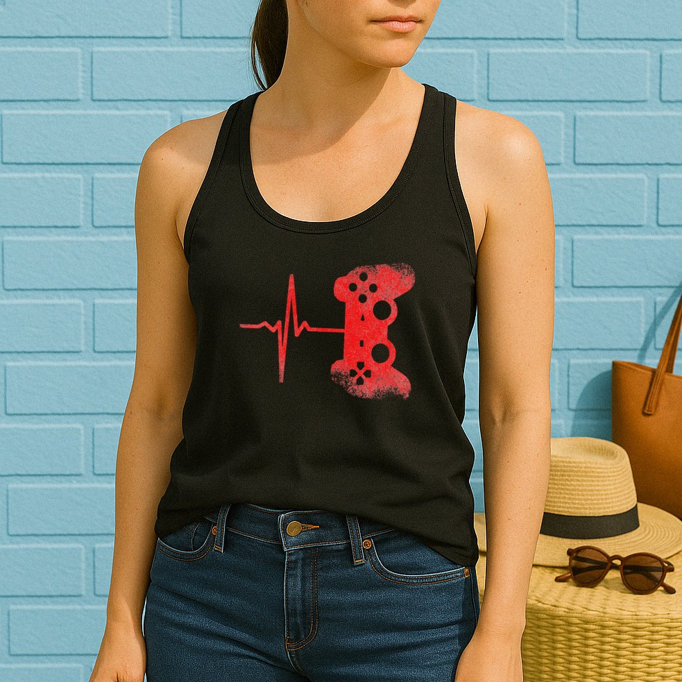 Gamer Heartbeat Video Games Gaming Womens Tank Top