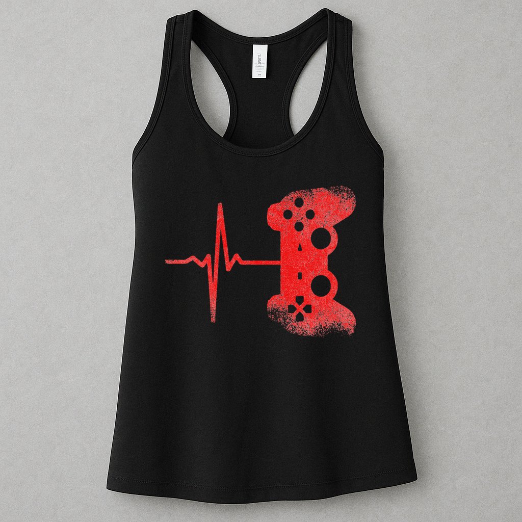 Gamer Heartbeat Video Games Gaming Womens Tank Top