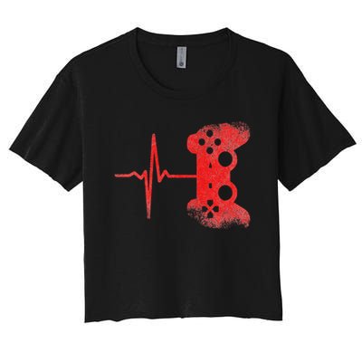 Gamer Heartbeat Video Games Gaming Crop Top
