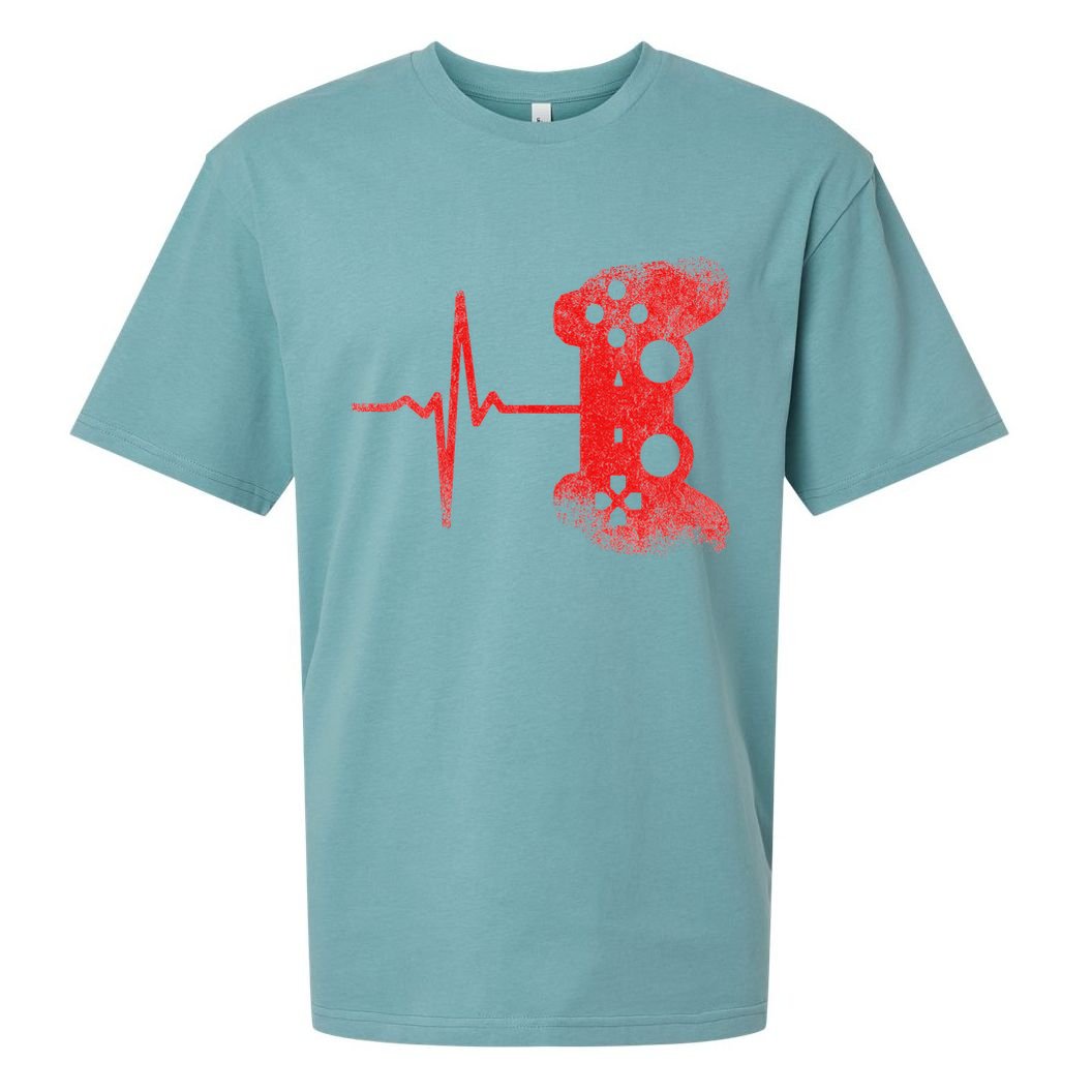 Gamer Heartbeat Video Games Gaming Sueded Cloud Jersey T-Shirt