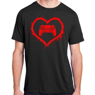 Gamer Heart Valentines Day Video Games Adult ChromaSoft Performance T-Shirt