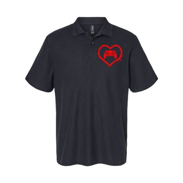 Gamer Heart Valentines Day Video Games Softstyle Adult Sport Polo