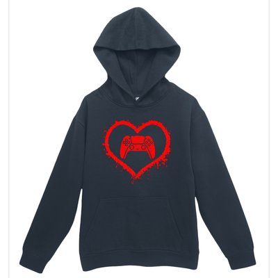 Gamer Heart Valentines Day Video Games Urban Pullover Hoodie