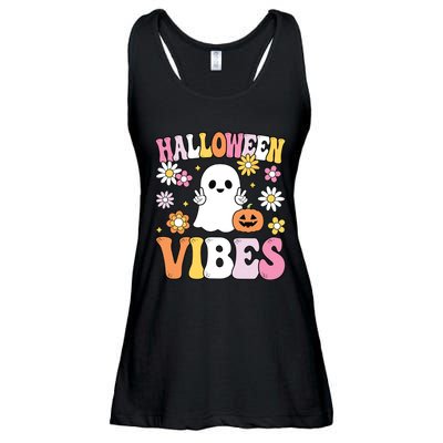 Groovy Halloween Vibes Costume Ghost Pumpkin Ladies Essential Flowy Tank