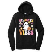 Groovy Halloween Vibes Costume Ghost Pumpkin Women's Pullover Hoodie