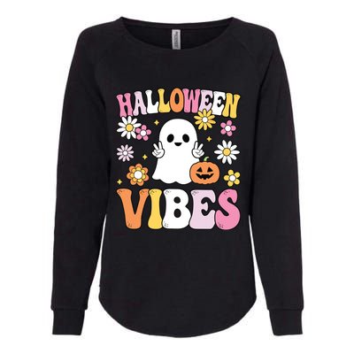 Groovy Halloween Vibes Costume Ghost Pumpkin Womens California Wash Sweatshirt