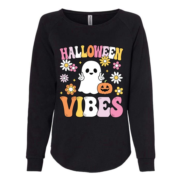 Groovy Halloween Vibes Costume Ghost Pumpkin Womens California Wash Sweatshirt