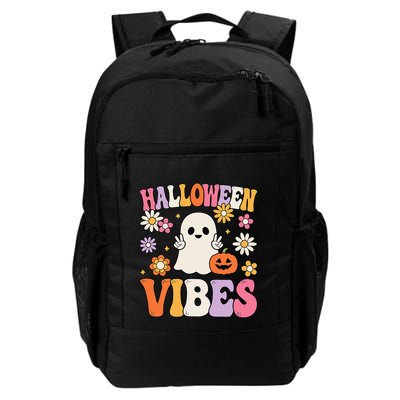 Groovy Halloween Vibes Costume Ghost Pumpkin Daily Commute Backpack