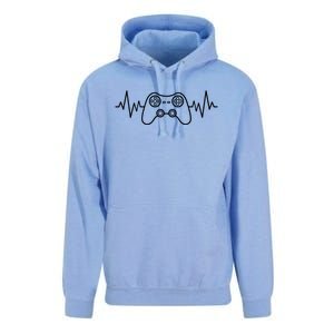 Gamer Heartbeat Video Game Controller Gaming Valentines Gift Unisex Surf Hoodie