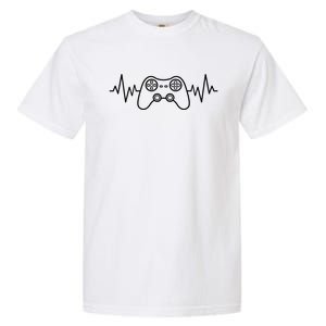 Gamer Heartbeat Video Game Controller Gaming Valentines Gift Garment-Dyed Heavyweight T-Shirt