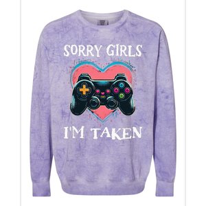 Gamer Heart Valentines Day Video Games Colorblast Crewneck Sweatshirt