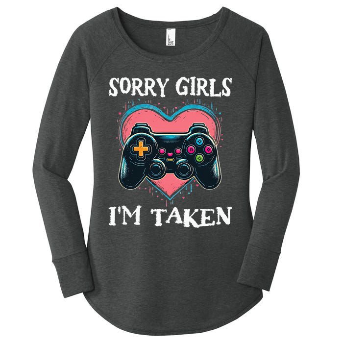 Gamer Heart Valentines Day Video Games Women's Perfect Tri Tunic Long Sleeve Shirt