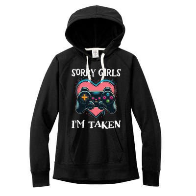 Gamer Heart Valentines Day Video Games Women's Fleece Hoodie