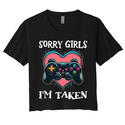 Gamer Heart Valentines Day Video Games Crop Top