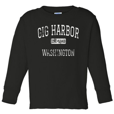 Gig Harbor Washington WA Vintage Toddler Long Sleeve Shirt