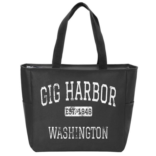 Gig Harbor Washington WA Vintage Zip Tote Bag