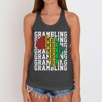 Grambling Hbcu With Africa Historical Black College Alumni Women's Knotted Racerback Tank