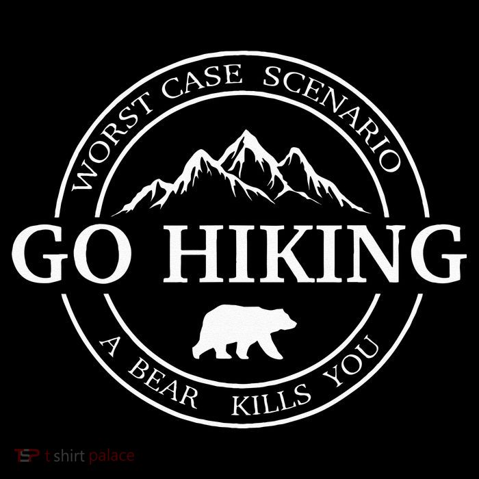Go Hiking Worst Case Scenario A Bear Kills You Camping Stripe Pom Pom Beanie