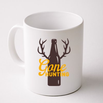 Gone Hunting With Beer Bottle With Deer Antlers Gift Coffee Mug