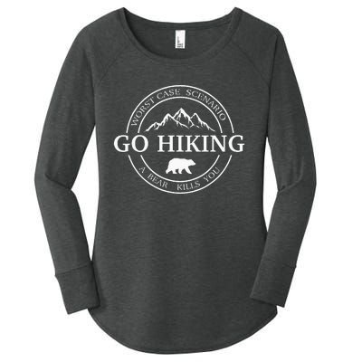 Go Hiking Worst Case Scenario A Bear Kills You Camping Women's Perfect Tri Tunic Long Sleeve Shirt