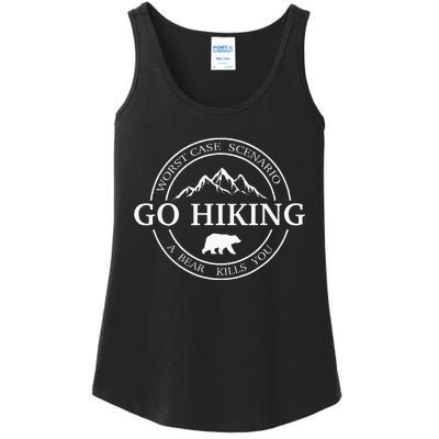 Go Hiking Worst Case Scenario A Bear Kills You Camping Ladies Essential Tank