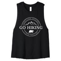 Go Hiking Worst Case Scenario A Bear Kills You Camping Women's Racerback Cropped Tank