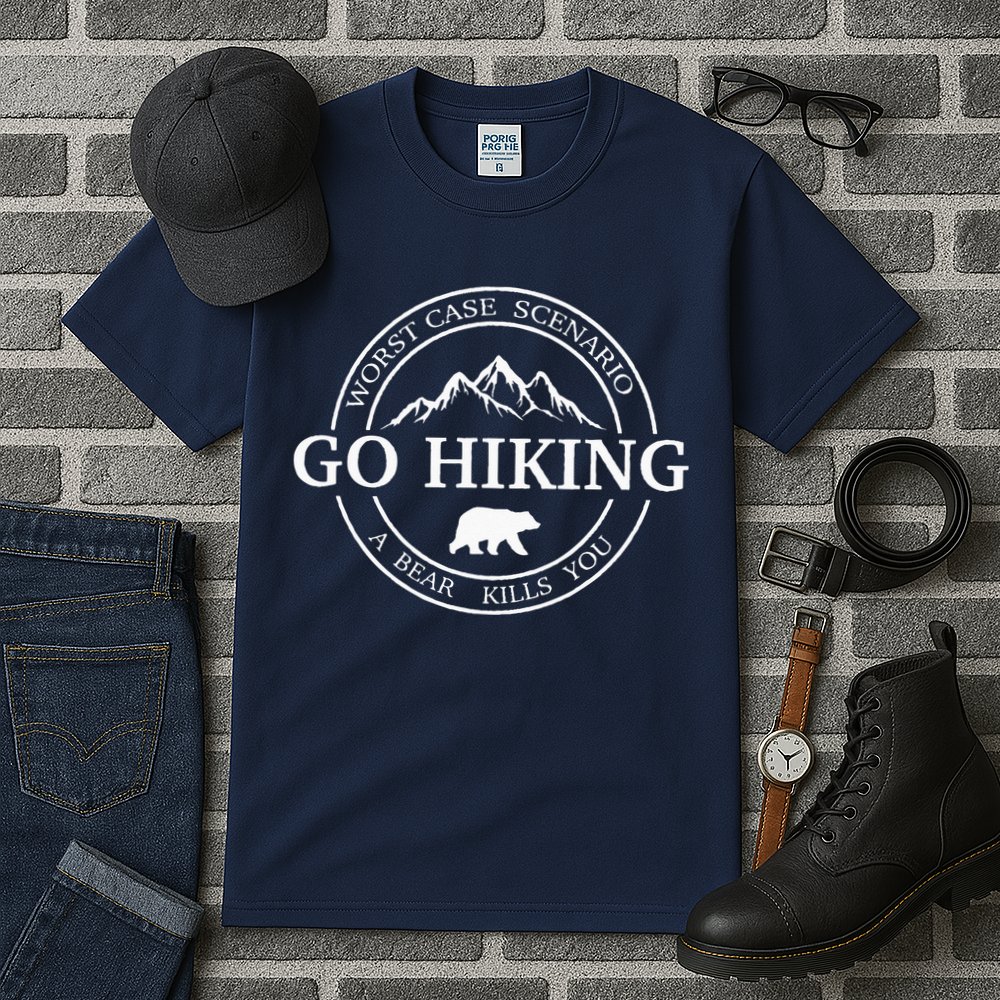 Go Hiking Worst Case Scenario A Bear Kills You Camping Tall T-Shirt