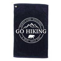Go Hiking Worst Case Scenario A Bear Kills You Camping Golf Towel