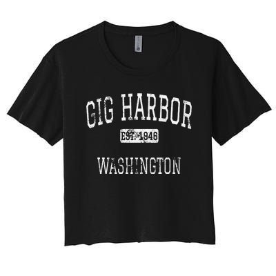 Gig Harbor Washington WA Vintage Women's Crop Top Tee