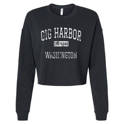 Gig Harbor Washington WA Vintage Cropped Pullover Crew