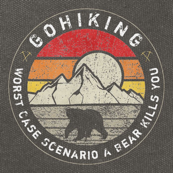 Go Hiking Worst Case Scenario A Bear Kills You Mountain Love Cotton Canvas Backpack