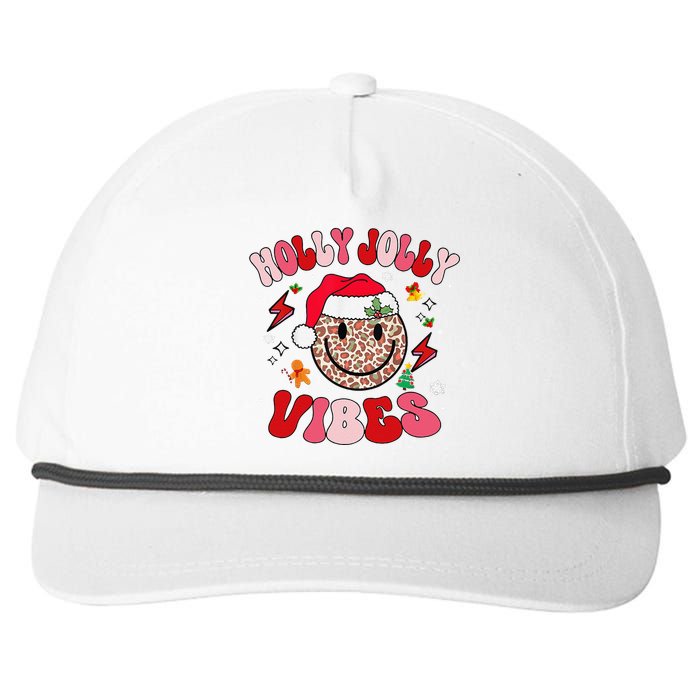 Groovy Holly Xmas Jolly Vibes Pin.K Christmas Xmas Snapback Five-Panel Rope Hat