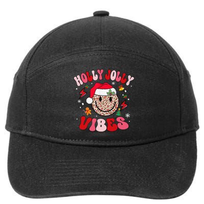 Groovy Holly Xmas Jolly Vibes Pin.K Christmas Xmas 7-Panel Snapback Hat