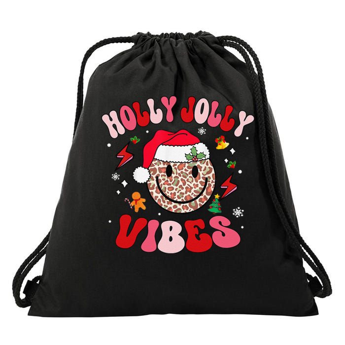 Groovy Holly Xmas Jolly Vibes Pin.K Christmas Xmas Drawstring Bag