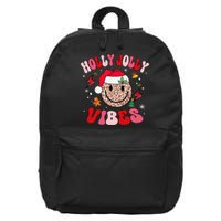 Groovy Holly Xmas Jolly Vibes Pin.K Christmas Xmas 16 in Basic Backpack