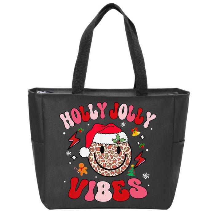 Groovy Holly Xmas Jolly Vibes Pin.K Christmas Xmas Zip Tote Bag