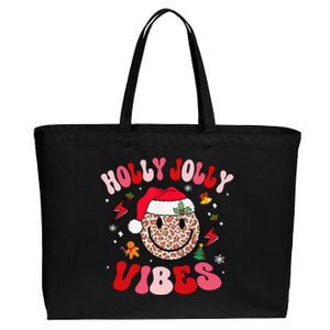 Groovy Holly Xmas Jolly Vibes Pin.K Christmas Xmas Cotton Canvas Jumbo Tote