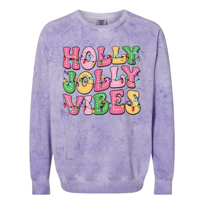 Groovy Holly Xmas Jolly Vibes Pin.K Christmas Xmas Colorblast Crewneck Sweatshirt