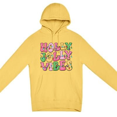 Groovy Holly Xmas Jolly Vibes Pin.K Christmas Xmas Premium Pullover Hoodie