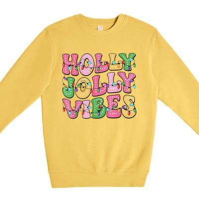 Groovy Holly Xmas Jolly Vibes Pin.K Christmas Xmas Premium Crewneck Sweatshirt